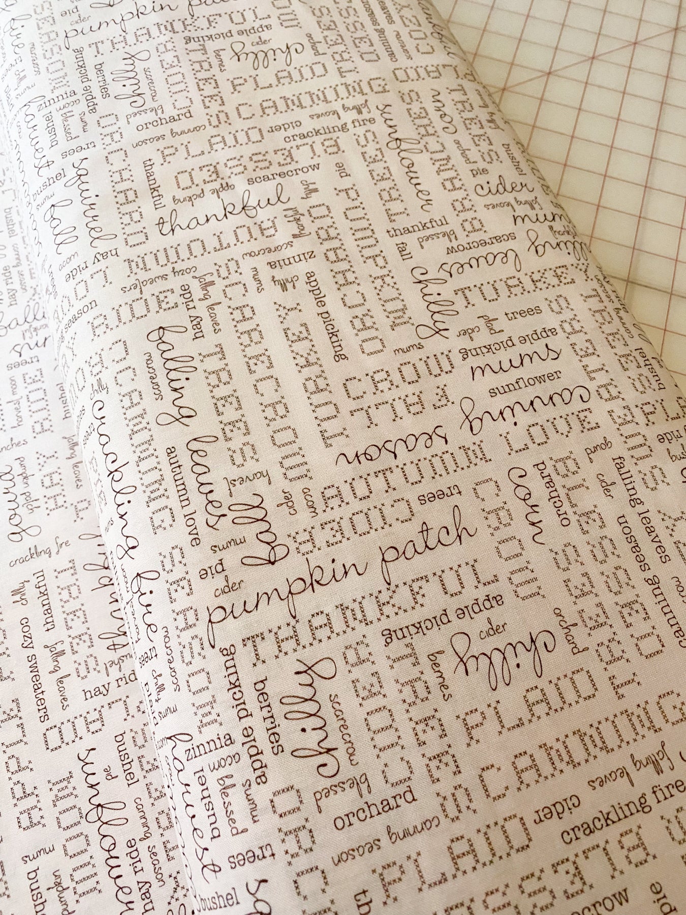 Autumn Words - 108" Wide Quilt Backing