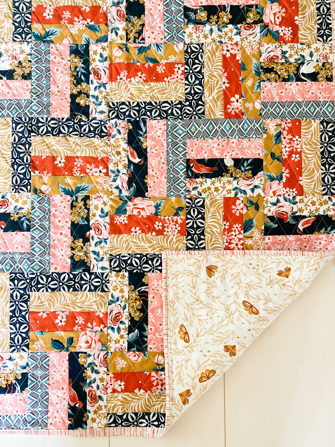 Rail Fence Baby Quilt Pattern PDF