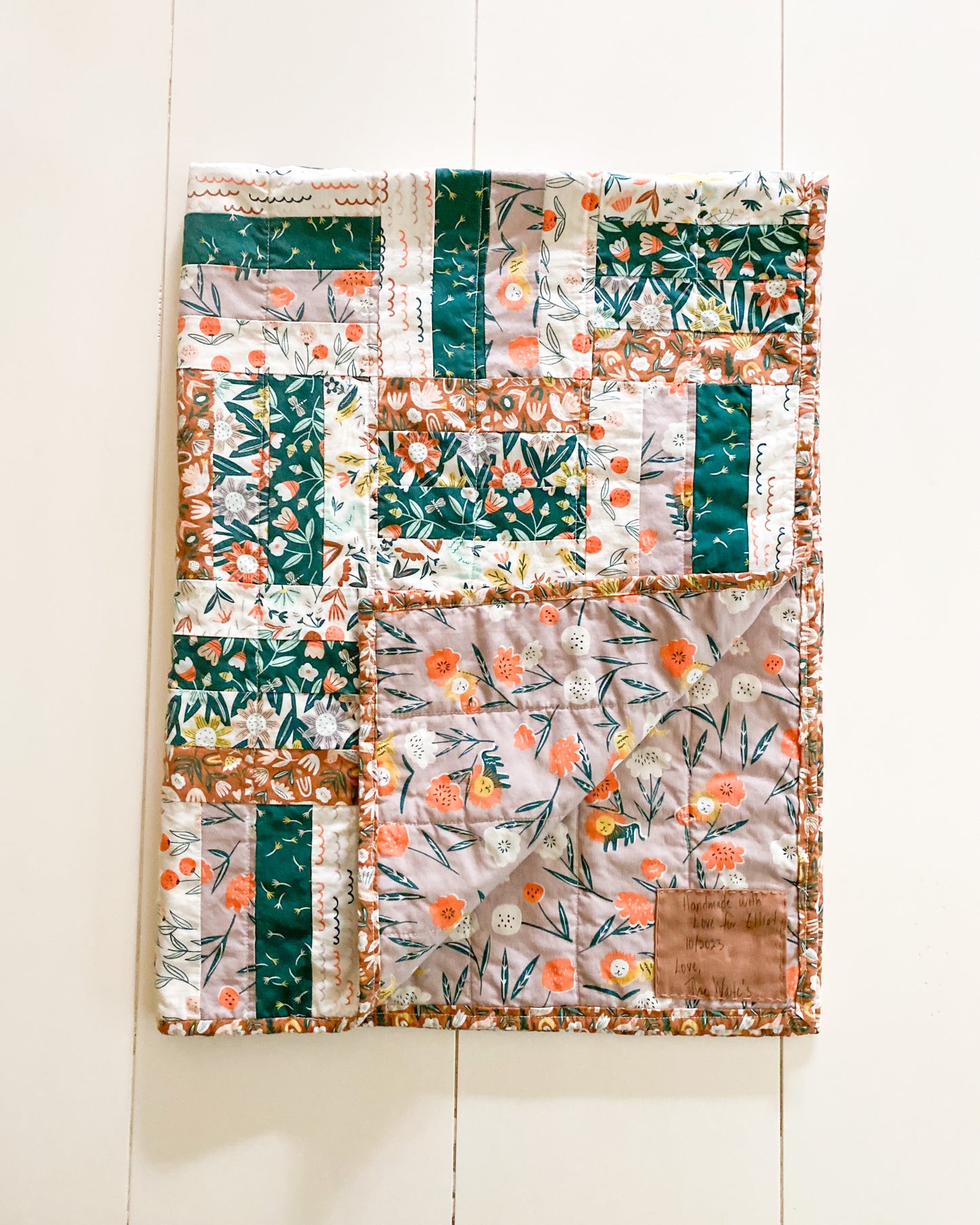 Rail Fence Baby Quilt Pattern PDF