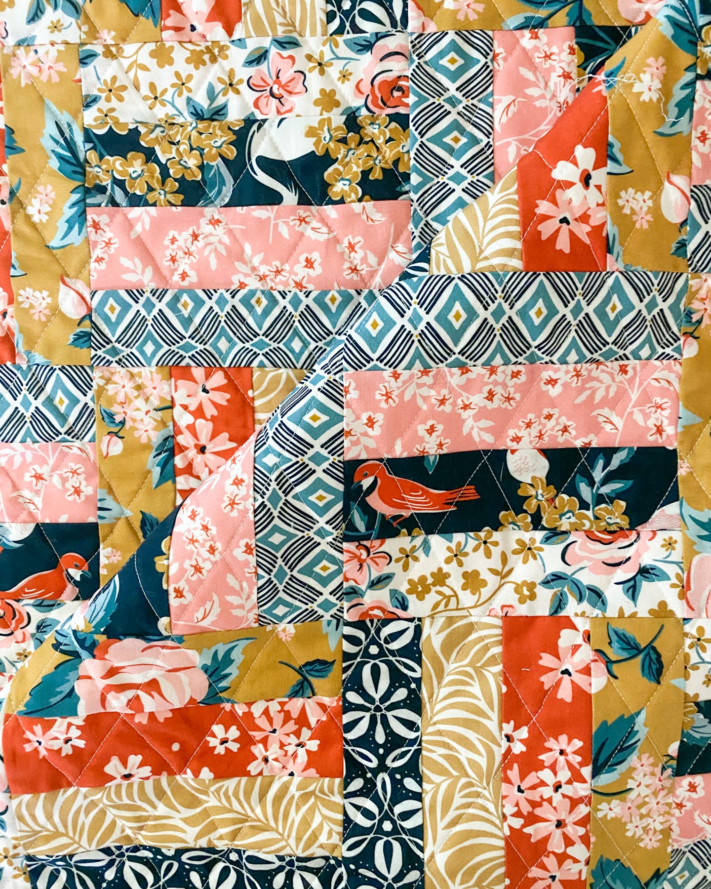 Rail Fence Baby Quilt Pattern PDF