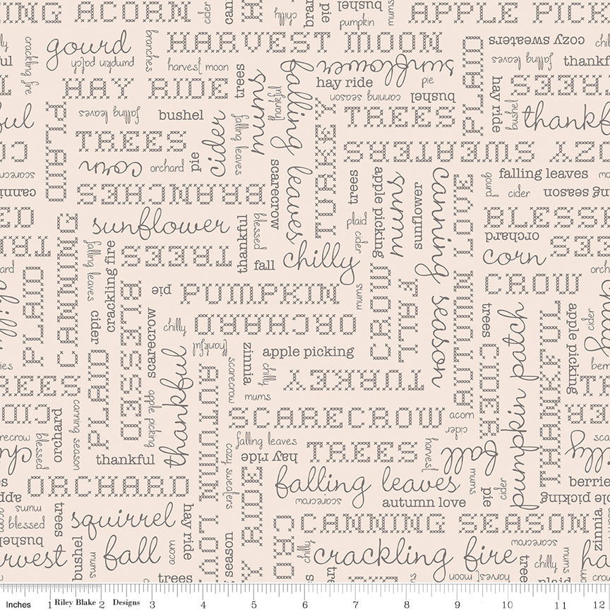 Autumn Words - 108" Wide Quilt Backing