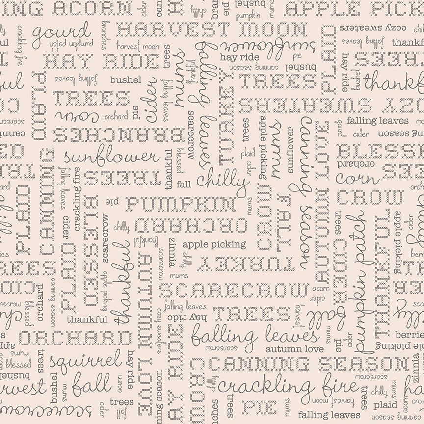 Autumn Words - 108" Wide Quilt Backing
