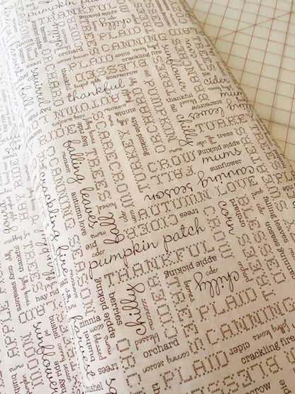 Autumn Words - 108" Wide Quilt Backing
