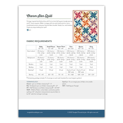 Charm Star Quilt Pattern