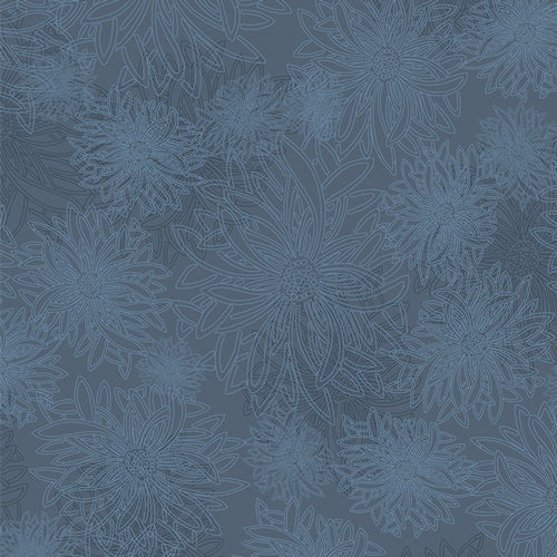 Floral Elements - Washed Denim