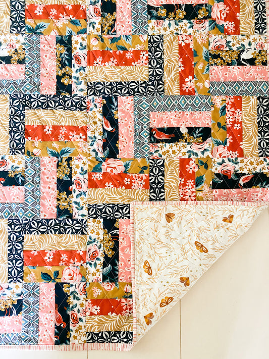 Rail Fence Baby Quilt Pattern PDF