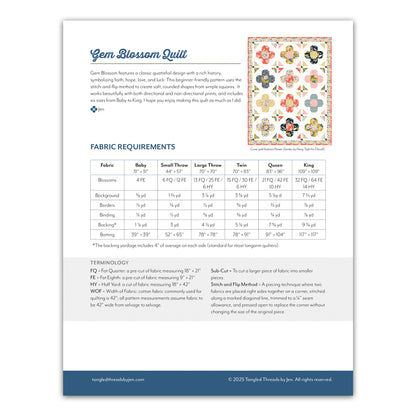 Gem Blossom Quilt Pattern