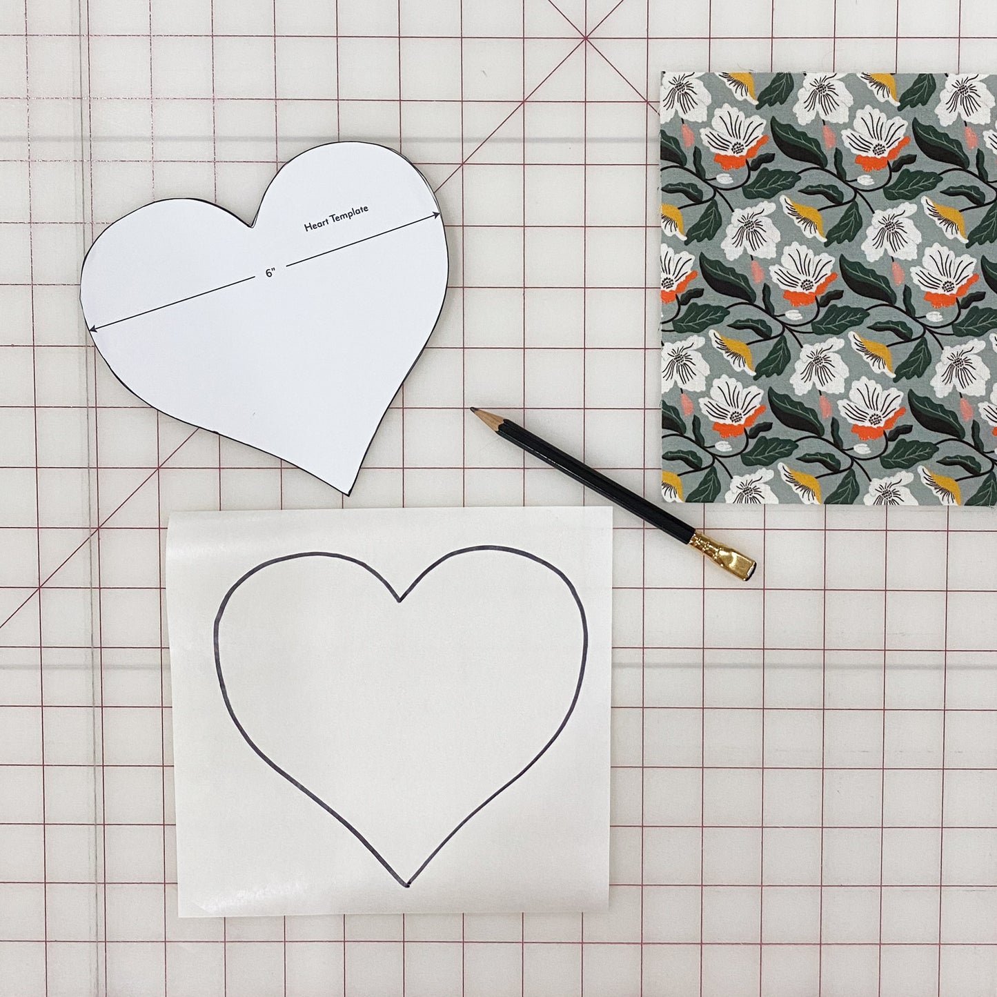 Heart Mug Rug Template (Free)