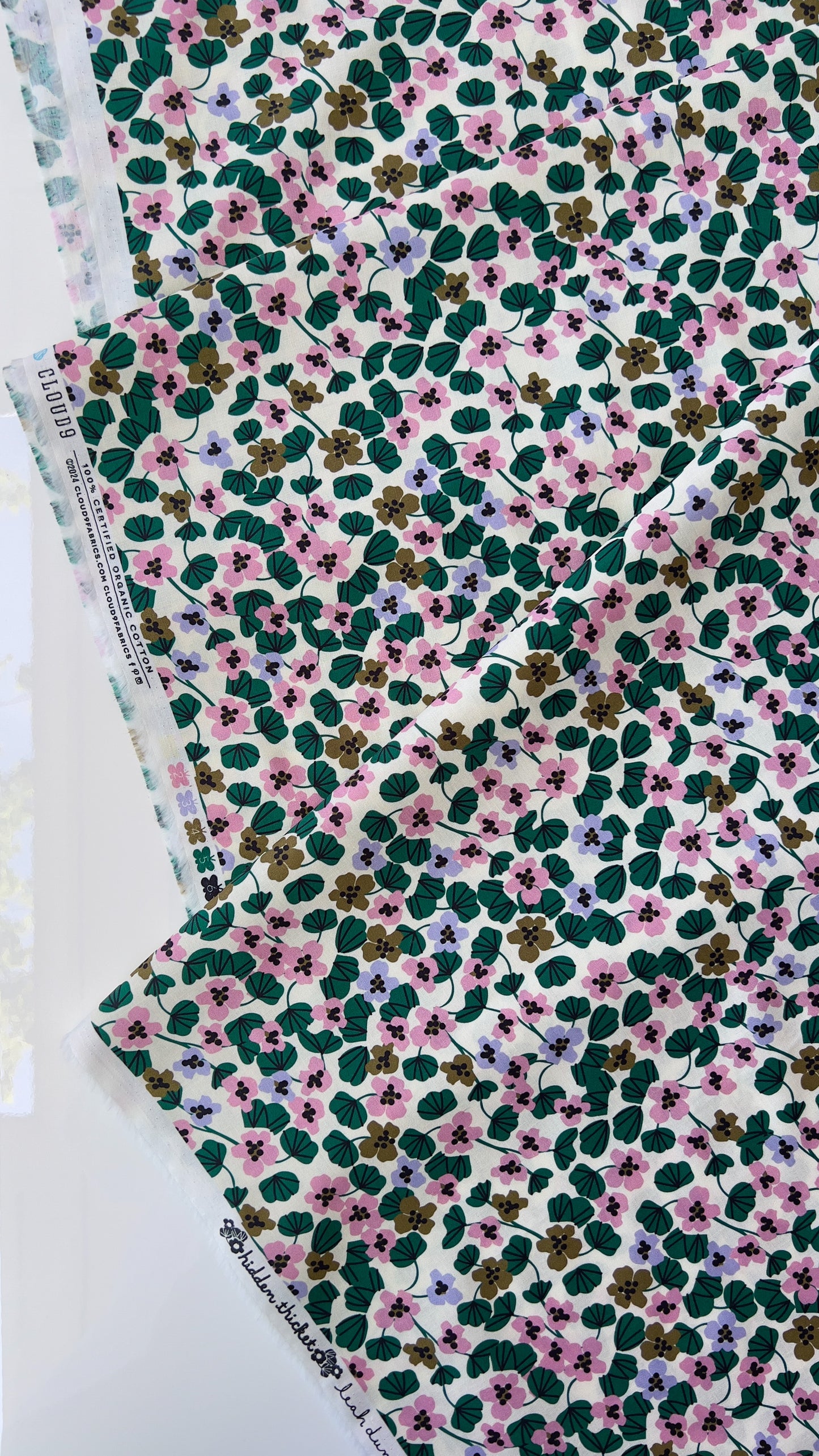 Hidden Thicket - Nasturtium by Leah Duncan for Cloud 9 Fabrics, Organic Quilting Cotton