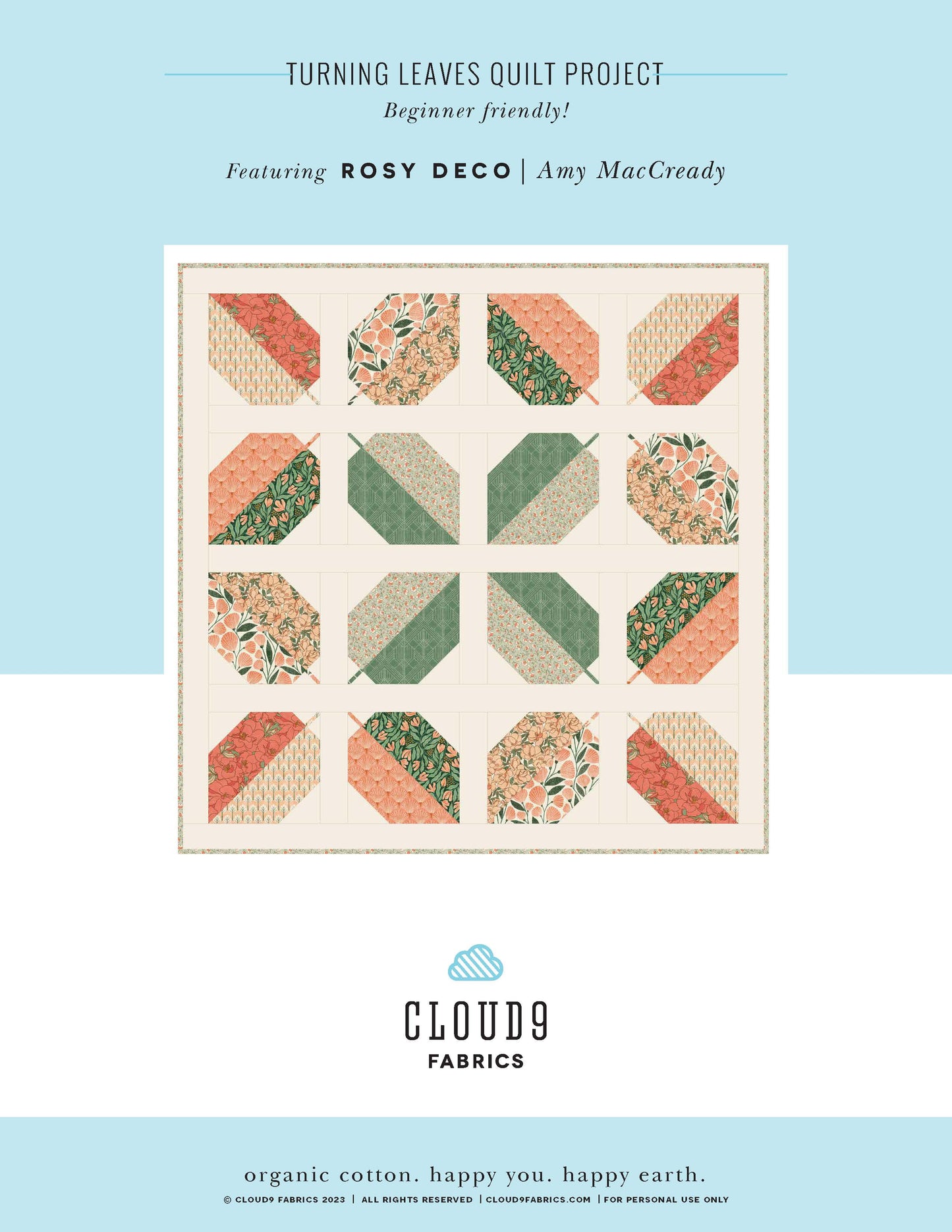 Rosy Deco Quilt Kit - Turning Leaves