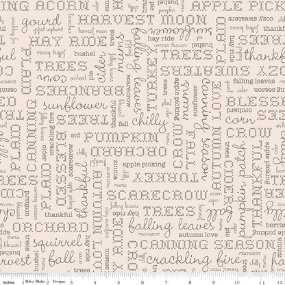 Autumn Words - 108" Wide Quilt Backing