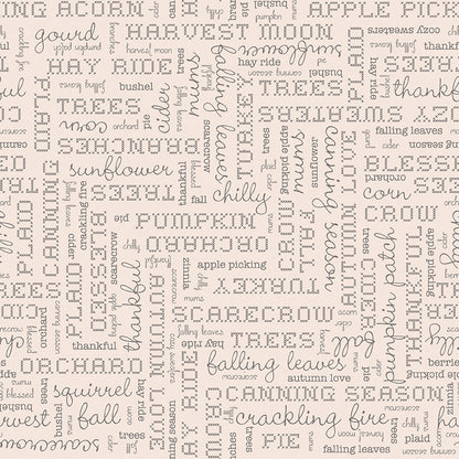 Autumn Words - 108" Wide Quilt Backing