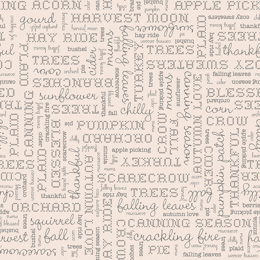 Autumn Words - 108" Wide Quilt Backing
