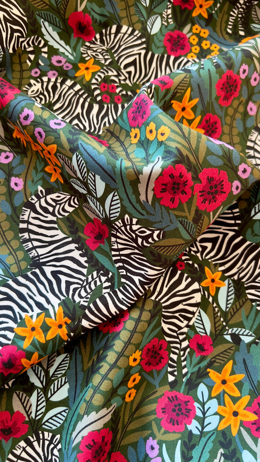 Zebras - Frolicking Zebras in Green