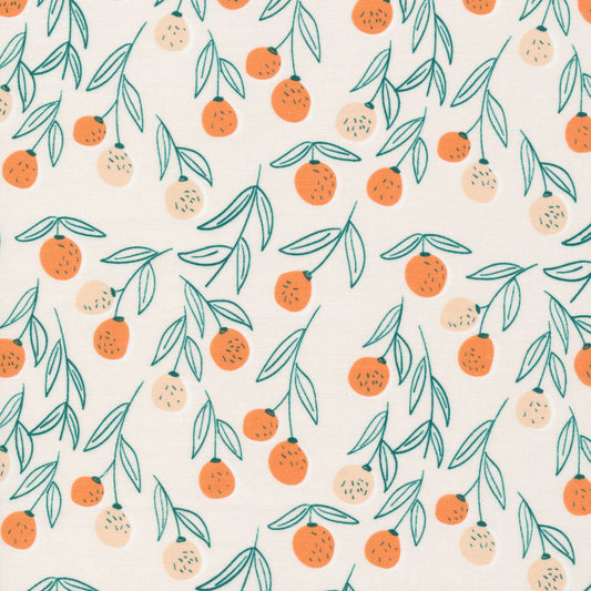 Citrus Fruit Fabric from the Creatures Great and Small Collection designed by Beck Ng for Cloud9 Fabrics